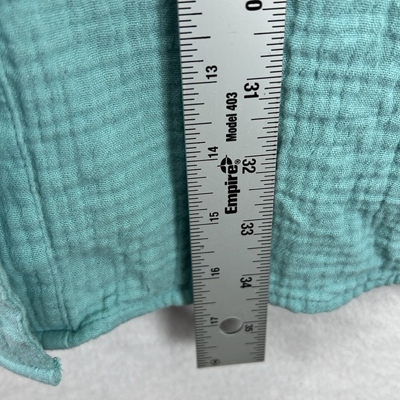 Caslon Women’s Button-Front Shirt/Tunic Sz 2X Aqua 100% Cotton Loose & Comfy Fit - Picture 11 of 11
